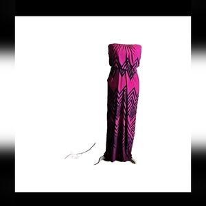 Three pink hearts pink maxi dress size M